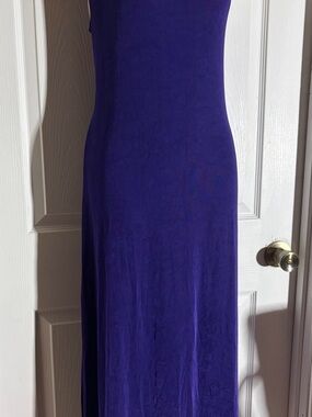 Maxima USA Sleeveless Purple Maxi Dress Classic Long Silhouette Size Small